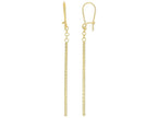 Finejewelers 14 Kt Yellow Gold 63x1.5mm Long T Ube Bar Fancy Drop Earring Safety Clip Euro-wire