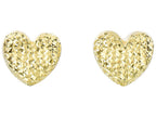 Finejewelers 14 Kt Yellow Gold Bright Cut 11x10.2mm Puff Heart Fancy Post Earring