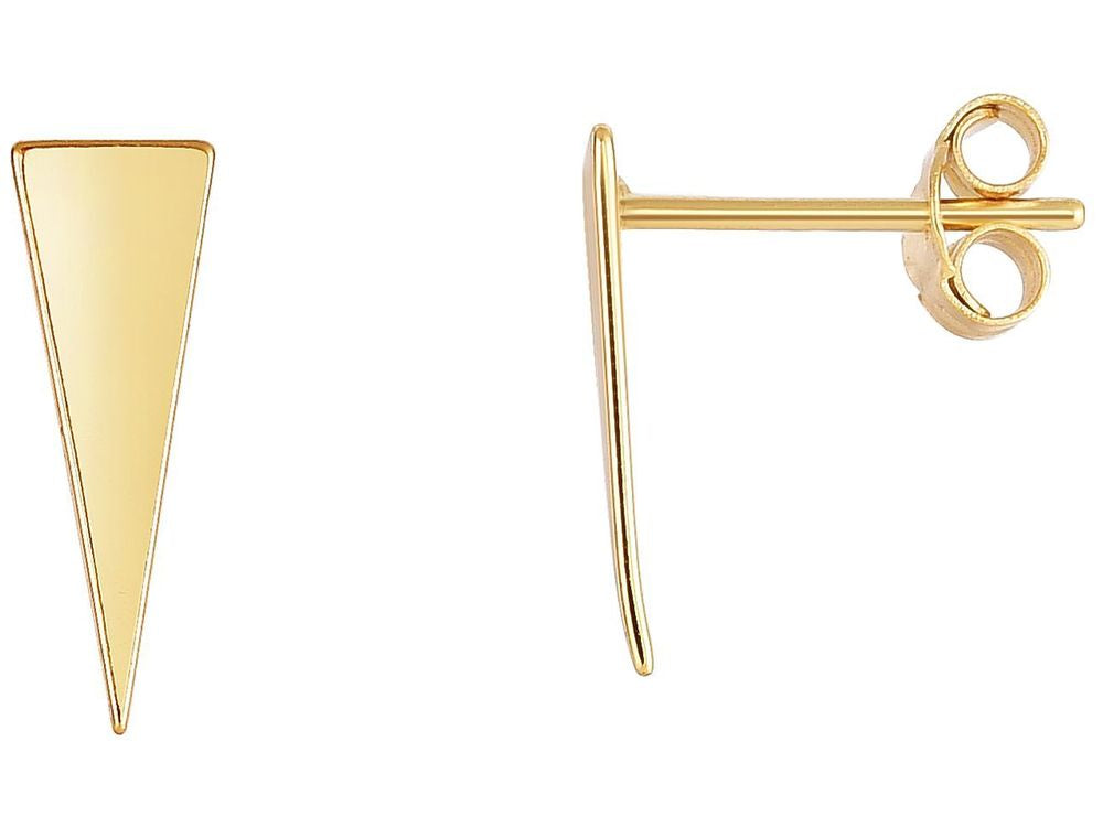 Finejewelers 14 Kt Yellow Gold 14x5mm 3 Point Long Triangl E Stud Earring