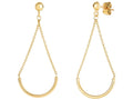 Finejewelers 14 Kt Yellow Gold 40x18mm Half Circle Hanging On Cable Link Triangle Type Drop Earring On Ball Post