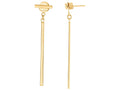 Finejewelers 14 Kt Yellow Gold Round Tube Long Bar Drop Earring
