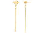 Finejewelers 14 Kt Yellow Gold Round Tube Long Bar Drop Earring