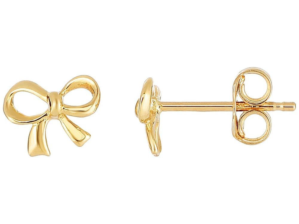 Finejewelers 14 Kt Yellow Gold 2x6.5x8mm Fancy Post Bow Shape Earring