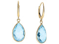 Finejewelers 14 Kt Yellow Gold 30x15mm Drop Earring 15x10mm Tear Drop Briolette Blue Topaz Lever Back Clasp
