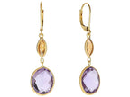 Finejewelers 14 Kt Yellow Gold 40x10mm Drop Earring 5x3mm Marquis Citrine10x8mm Oval Briolette Amethy Lever Ba