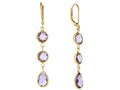 Finejewelers 14 Kt Yellow Gold 47x5mm Drop Earring Roundtear Drop Briolette Amethyst Lever Back Clasp