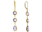 Finejewelers 14 Kt Yellow Gold 47x5mm Drop Earring Roundtear Drop Briolette Amethyst Lever Back Clasp