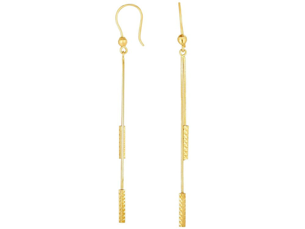 Finejewelers 14 Kt Yellow Gold 2.7x66mm Ball Drop Earring With Euro-wire