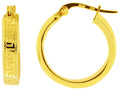 Finejewelers 14 Kt Yellow Gold Textured Flat Greek Key Small Hoop Earring