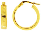 Finejewelers 14 Kt Yellow Gold Textured Flat Greek Key Small Hoop Earring