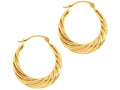Finejewelers 14 Kt Yellow Gold Textured Graduated Twisted Round Hoop Earring