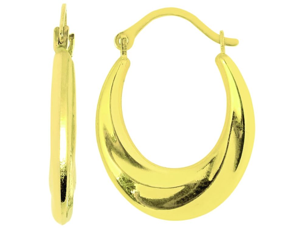 Finejewelers 14 Kt Yellow Gold Graduated Oval Hoop Earrings