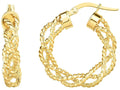 Finejewelers 14 Kt Yellow Gold 4x15mm Textured Round Hoop Earring