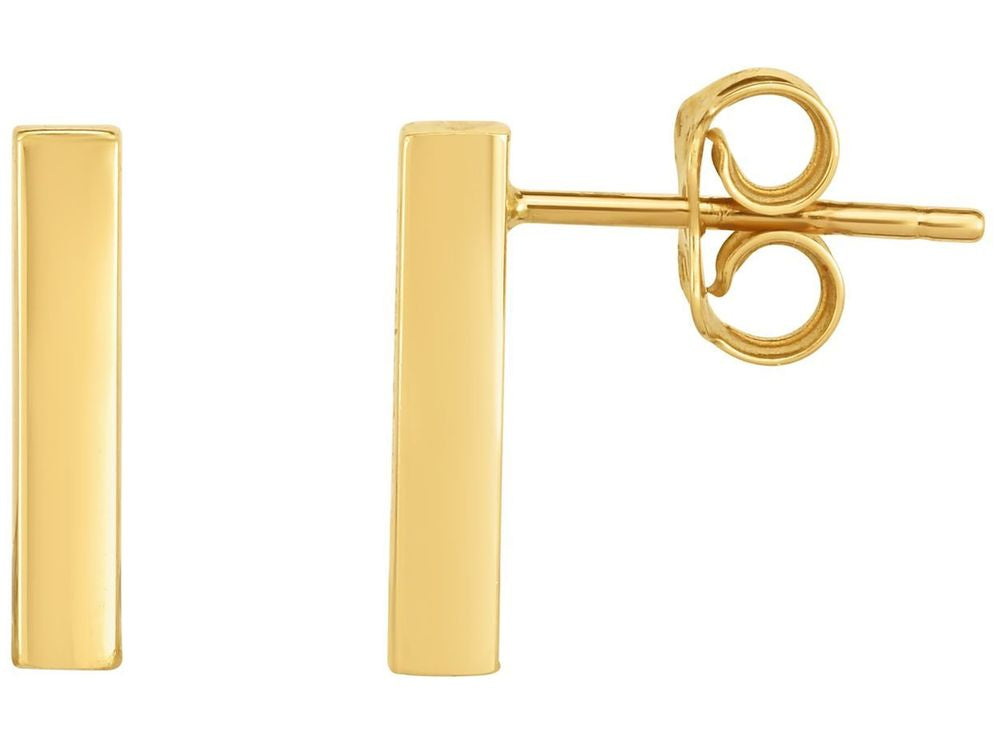 Finejewelers 14 Kt Yellow Gold 3x13mm Bar Tube Drop Earring
