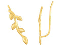 Finejewelers 14 Kt Yellow Gold 6x20mm Leaf Ear Climber Earring With Ear Climber Clasp