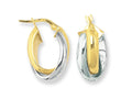 Finejewelers 14 Kt Two Tone Gold Oval Shape Double Row Hoop Earrings