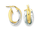 Finejewelers 14 Kt Two Tone Gold Oval Shape Double Row Hoop Earrings