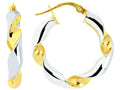 Finejewelers 14 Kt Two Tone Gold Round Two Tone Twisted Small Hoop Earring