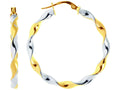 Finejewelers 14 Kt Two Tone Gold Round Two Tone Lae Twisted Hoop Earring