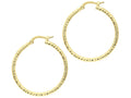 Finejewelers 14 Kt Yellow Gold 1.5x25mm Bright Cut Fashion Sparkle Lae Hoop Earring