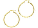 Finejewelers 14 Kt Yellow Gold 1.5x25mm Bright Cut Fashion Sparkle Lae Hoop Earring