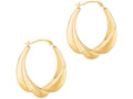 Finejewelers 14 Kt Yellow Gold Graduated Oval Shape Symbolic Hoop Earring