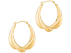 Finejewelers 14 Kt Yellow Gold Graduated Oval Shape Symbolic Hoop Earring