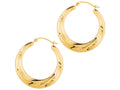 Finejewelers 14 Kt Yellow Gold Textured Graduated Round Symbolic Hoop Earring