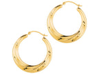 Finejewelers 14 Kt Yellow Gold Textured Graduated Round Symbolic Hoop Earring