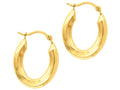 Finejewelers 14 Kt Yellow Gold Textured Oval Shape Hoop Earring