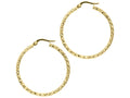 Finejewelers 14 Kt Yellow Gold 1.5x27mm Bright Cut Fashion Sparkle Lae Hoop Earring