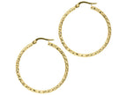 Finejewelers 14 Kt Yellow Gold 1.5x27mm Bright Cut Fashion Sparkle Lae Hoop Earring