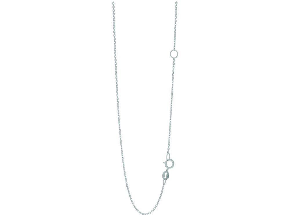 Finejewelers 14 Kt White Gold 18 Inch 1.1mm Bright Cut Cable Chain Necklace With Extender
