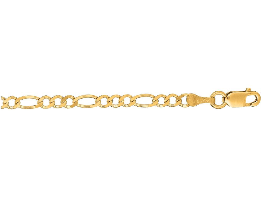 Finejewelers 14 Kt Yellow Gold 7 Inch 2.8mm Bright Cut Alternate 31 Classic Figaro Bracelet Chain Lobster Clasp