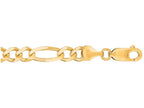 Finejewelers 14 Kt Yellow Gold 7 Inch 6.0mm Bright Cut Alternate 31 Classic Figaro Bracelet Chain L Obster Clasp