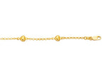 Finejewelers 14 Kt Yellow Gold 7 Inch Rolo Chain Linkpuffed Heart Bracelet With Lobster Clasp