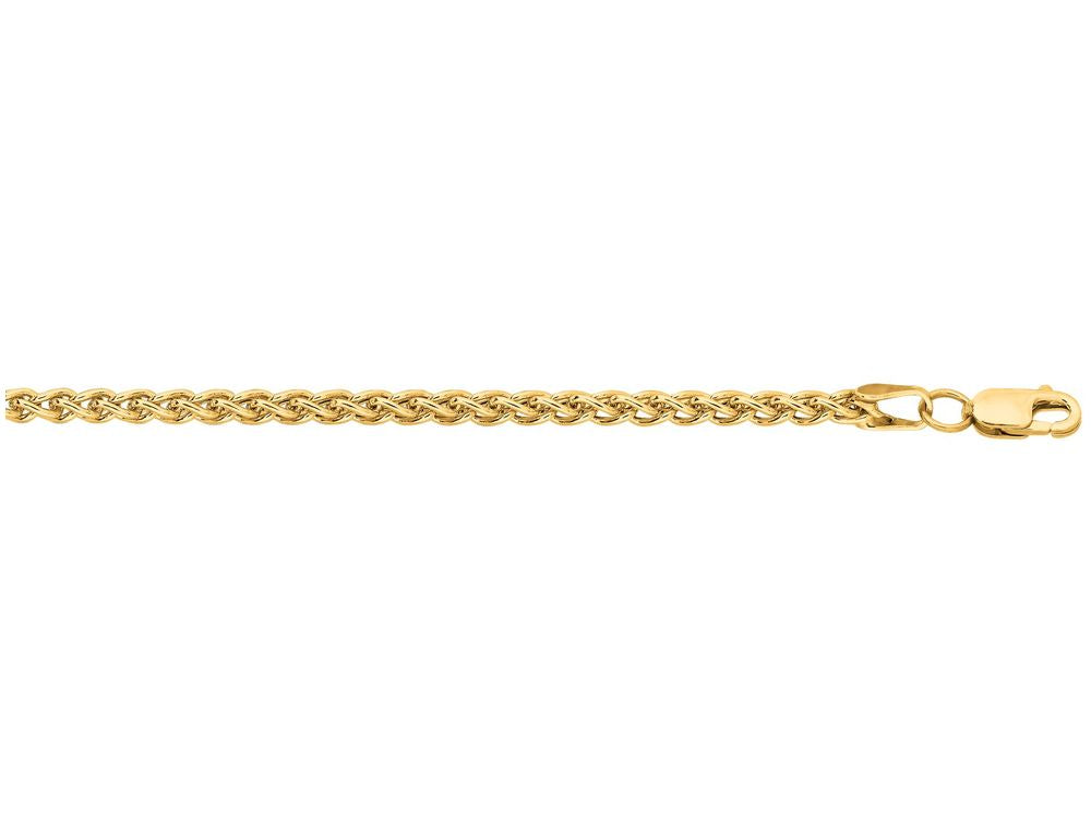 Finejewelers 14 Kt Yellow Gold 18 Inch 2.8mm Lite Weight Wheat Chain Necklace With Lobster Clasp