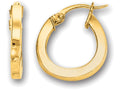Finejewelers 14 Kt White Gold Square Tube Round Shape Timeless Hoop Earring
