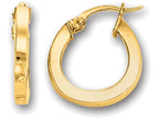 Finejewelers 14 Kt White Gold Square Tube Round Shape Timeless Hoop Earring