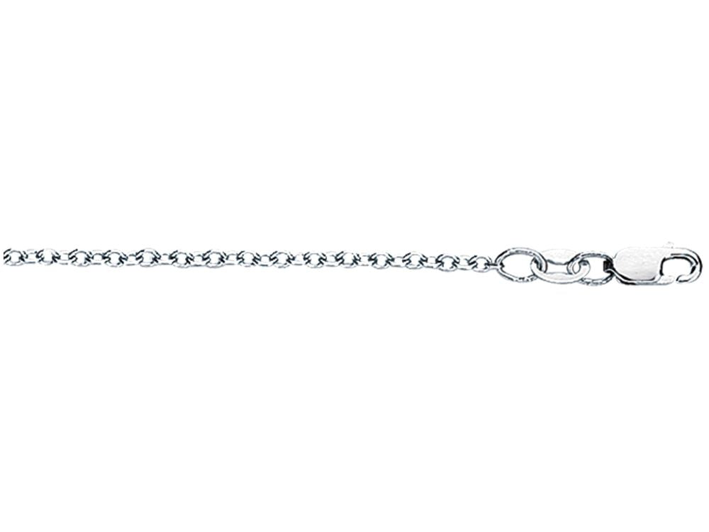 Finejewelers 18 Kt White Gold 16 Inch 1.5mm Bright Cut Round Cable Chain Necklace With Lobster Clasp