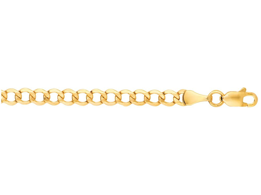 Finejewelers 14 Kt Yellow Gold 18 Inch 4.4mm Bright Cut Curb Lite Chain Necklace With Lobster Clasp