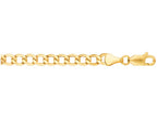 Finejewelers 14 Kt Yellow Gold 18 Inch 5.3mm Bright Cut Curb Lite Chain Necklace With Lobster Clasp