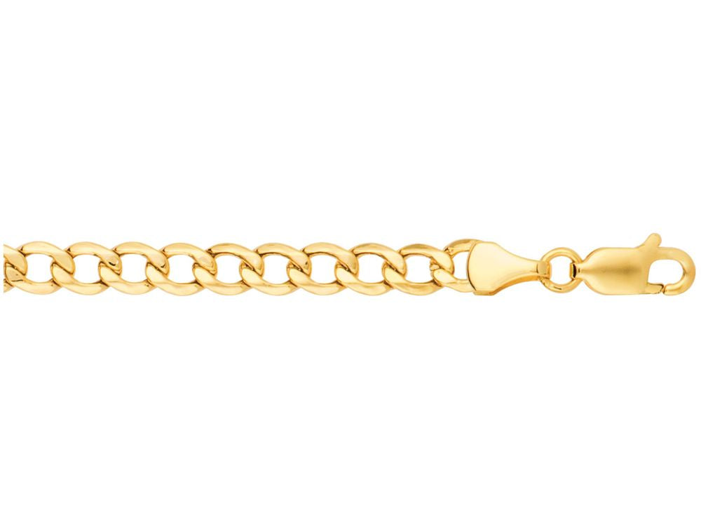 Finejewelers 14 Kt Yellow Gold 18 Inch 5.3mm Bright Cut Curb Lite Chain Necklace With Lobster Clasp