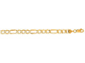 Finejewelers 14 Kt Yellow Gold 8.5 Inch 5.4mm Bright Cut Alternate 31 Figaro Lite Bracelet Lobster Clasp