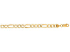 Finejewelers 14 Kt Yellow Gold 8.5 Inch 5.4mm Bright Cut Alternate 31 Figaro Lite Bracelet Lobster Clasp