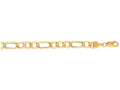 Finejewelers 14 Kt Yellow Gold 8.5 Inch 6.5mm Bright Cut Alternate 31 Figaro Lite Bracelet Lobster Clasp