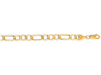 Finejewelers 14 Kt Yellow Gold 8.5 Inch 6.5mm Bright Cut Alternate 31 Figaro Lite Bracelet Lobster Clasp