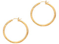 Finejewelers 14 Kt Yellow Gold 3x35mm Bright Cut Round Tube Hoop Earring