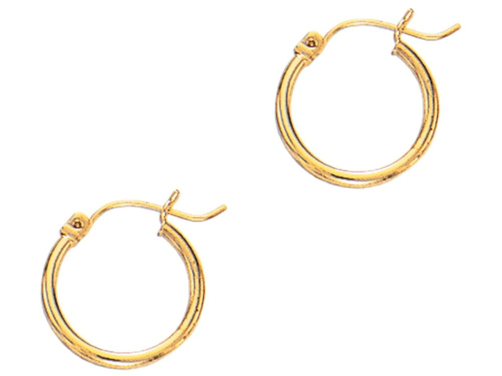 Finejewelers 14 Kt Yellow Gold 2x15mm Round Tube Hoop Fancy Earring