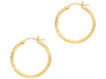 Finejewelers 14 Kt Yellow Gold 2x25mm Bright Cut Round Tube Design Hoop Earring